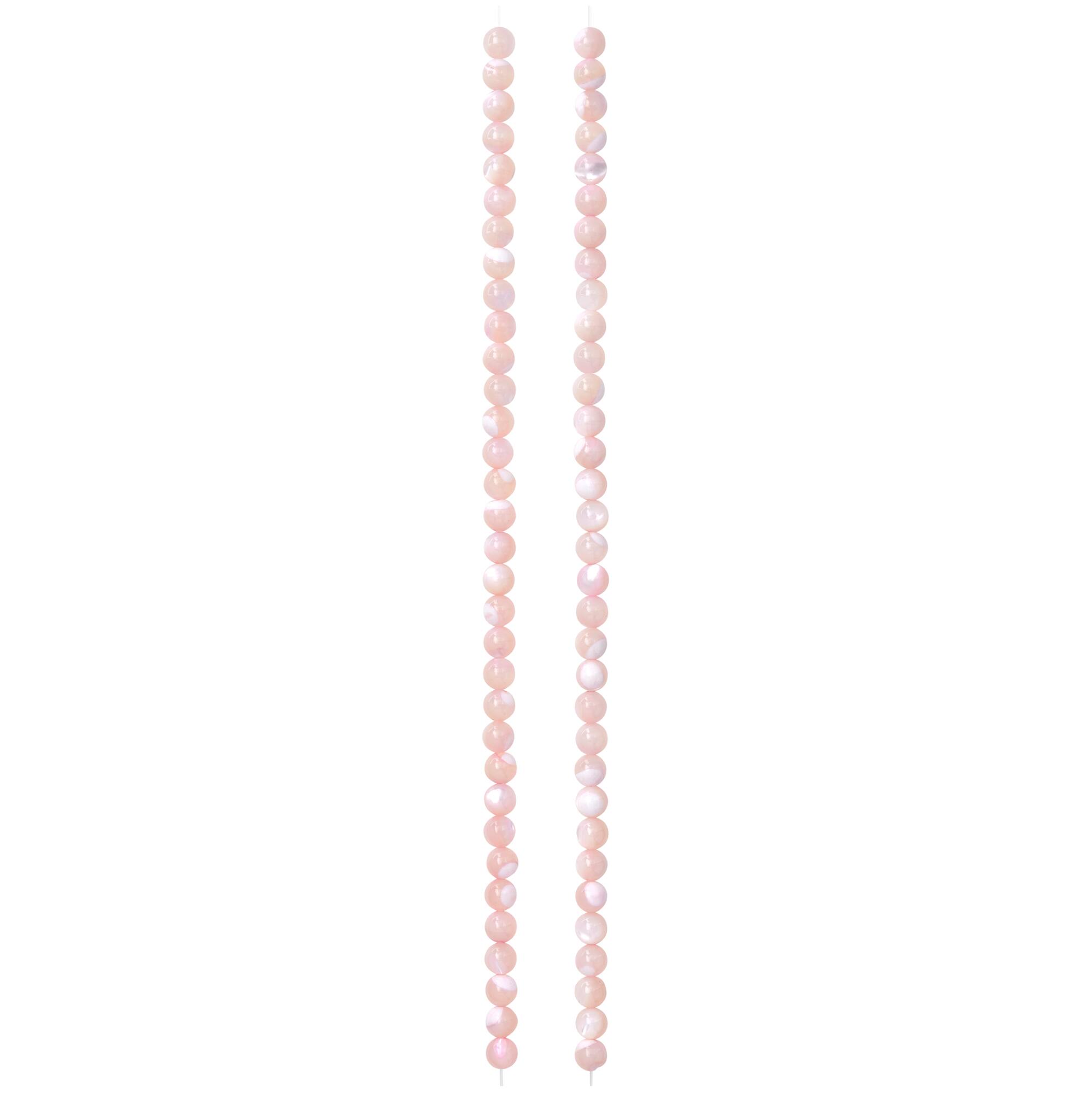 Light Pink Mother of Pearl Round Beads, 4mm by Bead Landing™